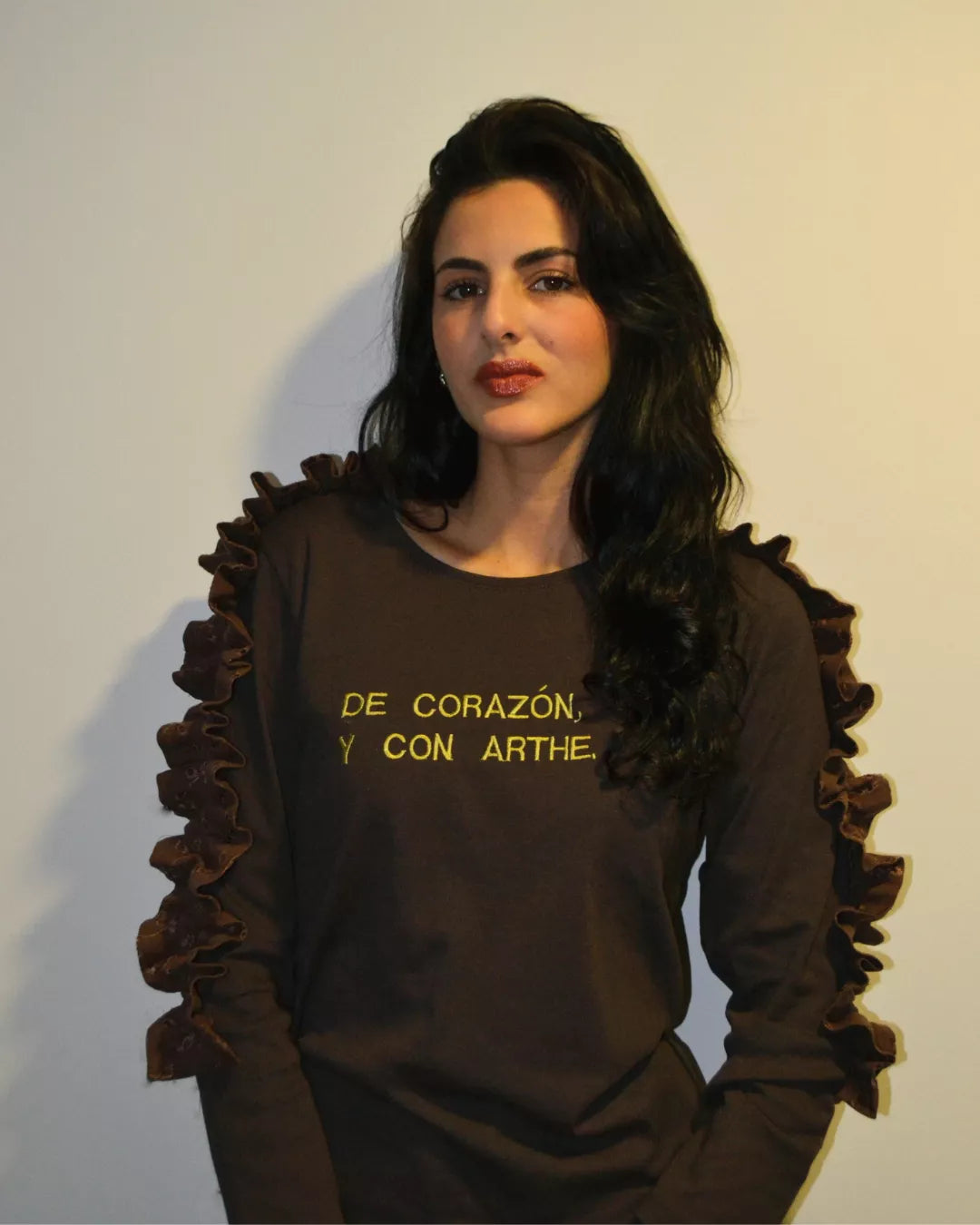 CAMISETA MANGA LARGA FRUNCE "ROSALÍA"