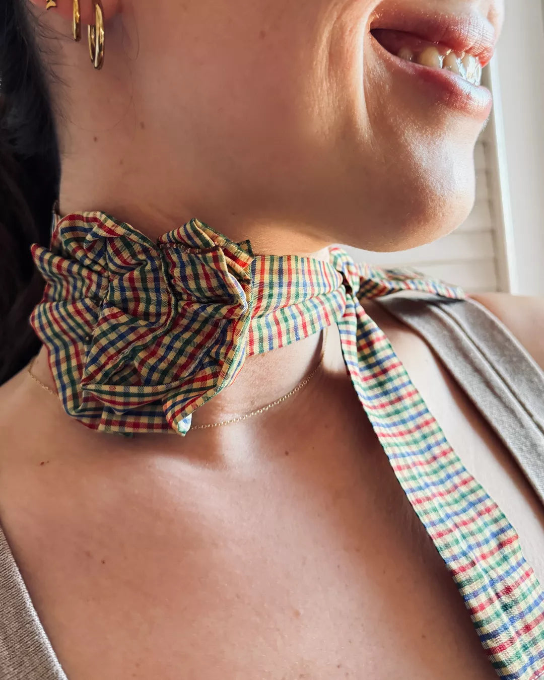 CHOCKER FLOR VICHY "MANUELA"