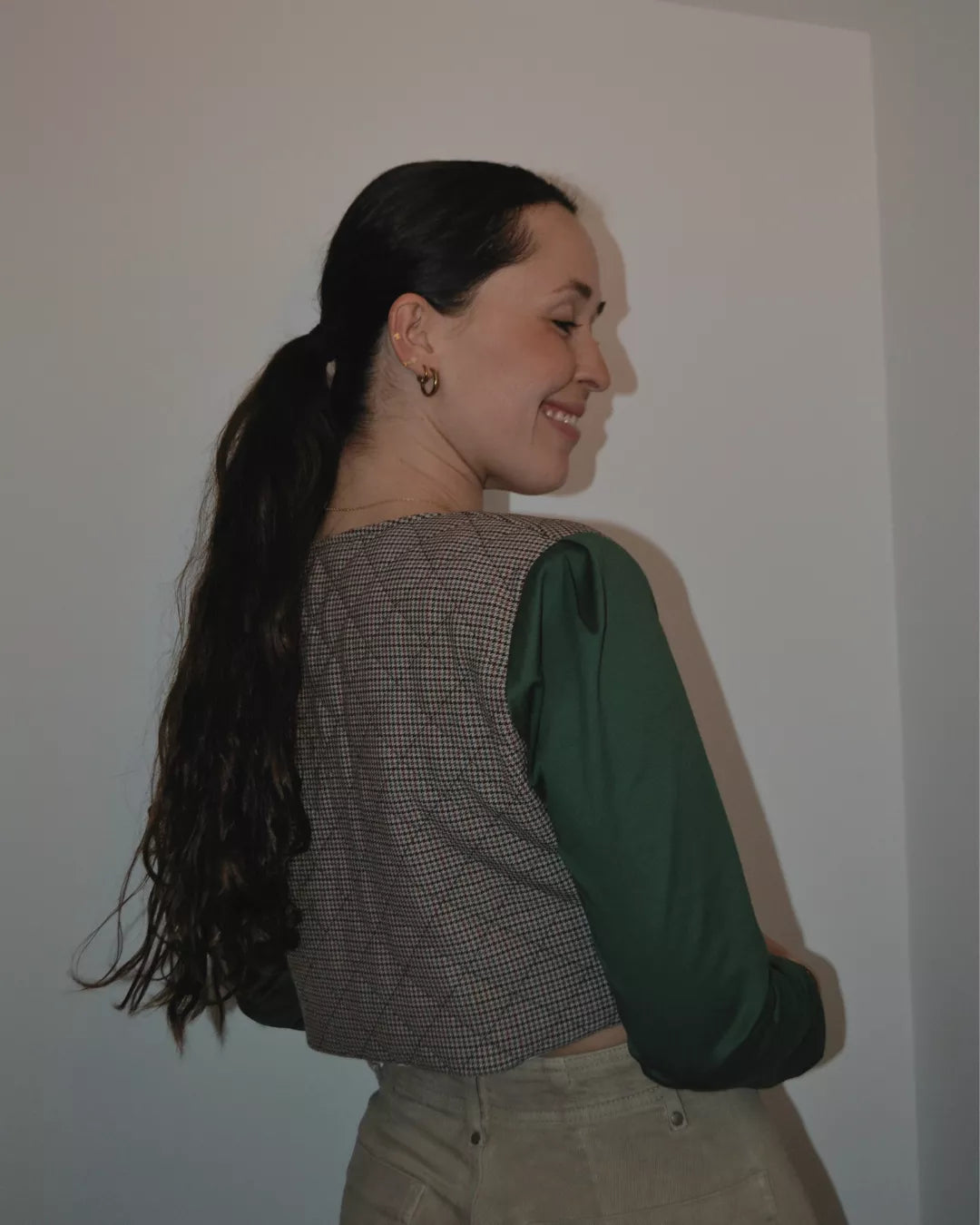 CHAQUETA CROPPED PATA DE GALLLO "ROCÍO"