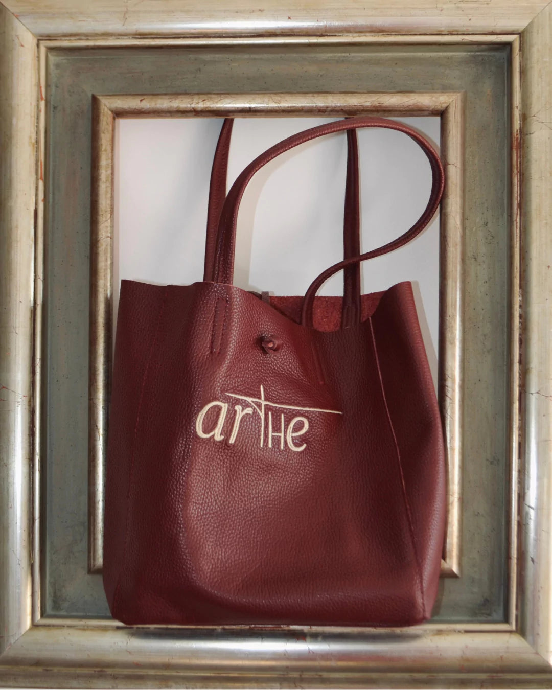 BOLSO "ICON" PIEL GRANATE