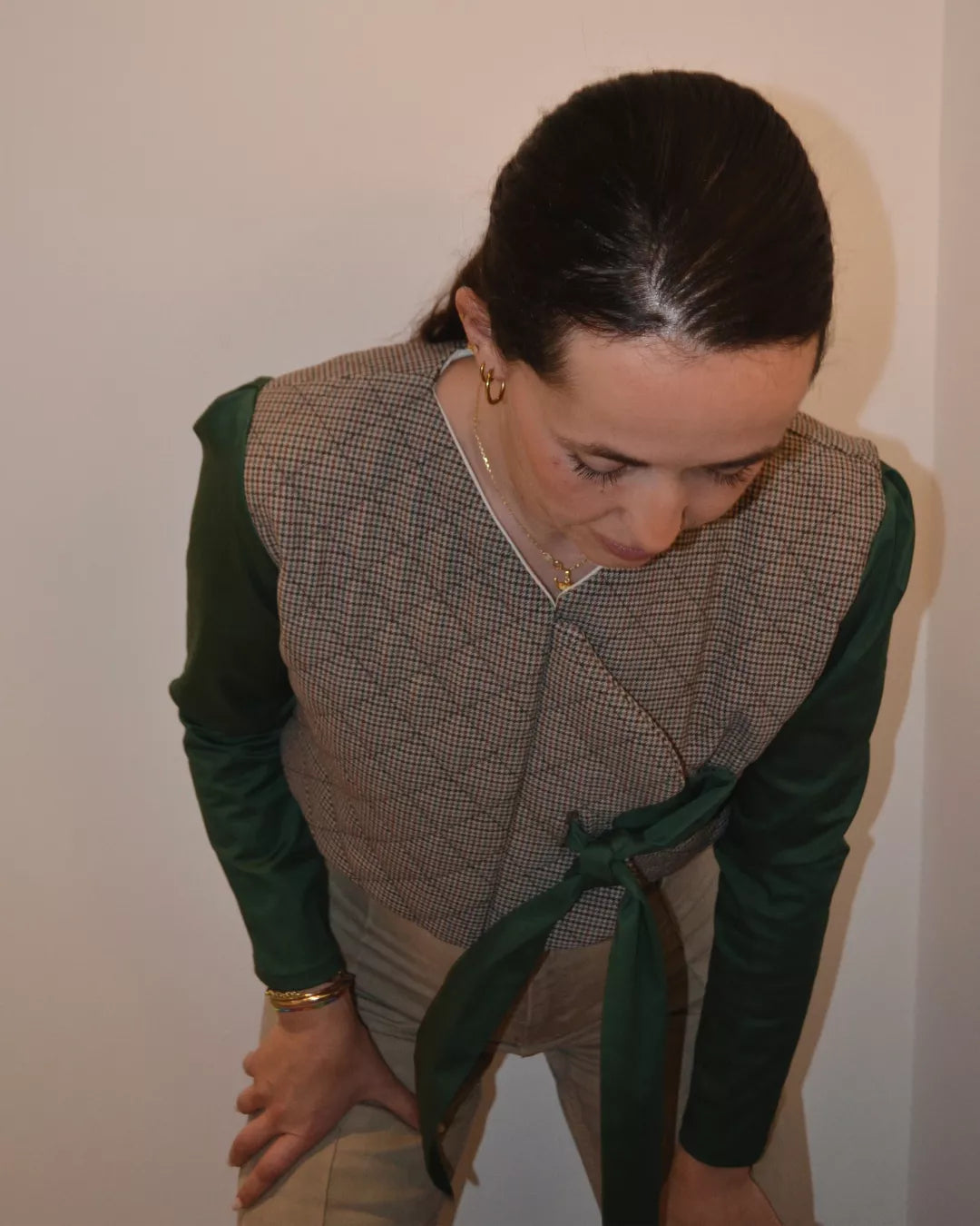 CHAQUETA CROPPED PATA DE GALLLO "ROCÍO"