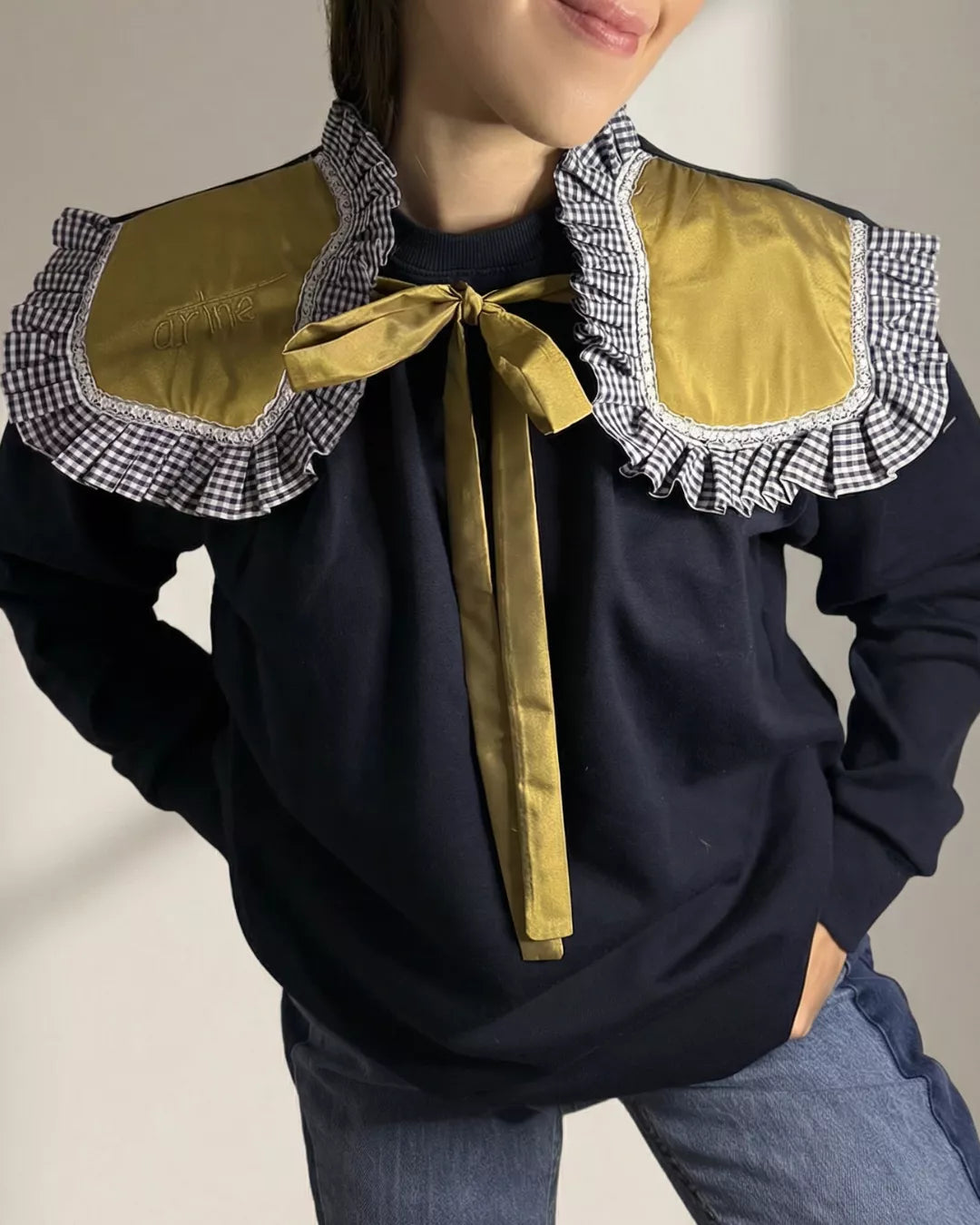 SUDADERA MARINO CON CUELLO "TARANTA"