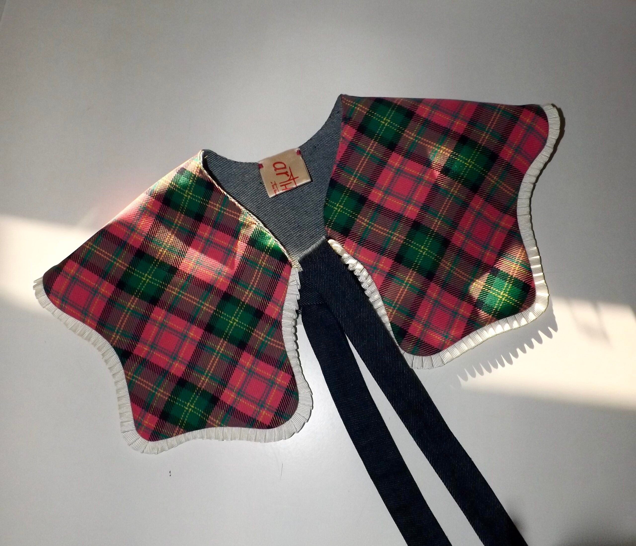 FALSO CUELLO TARTÁN/DENIM