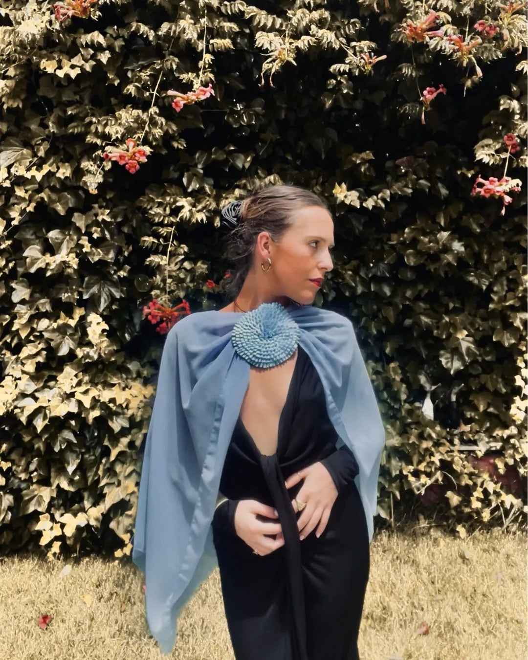 CAPA FLOR CENTRAL “ANA” AZUL