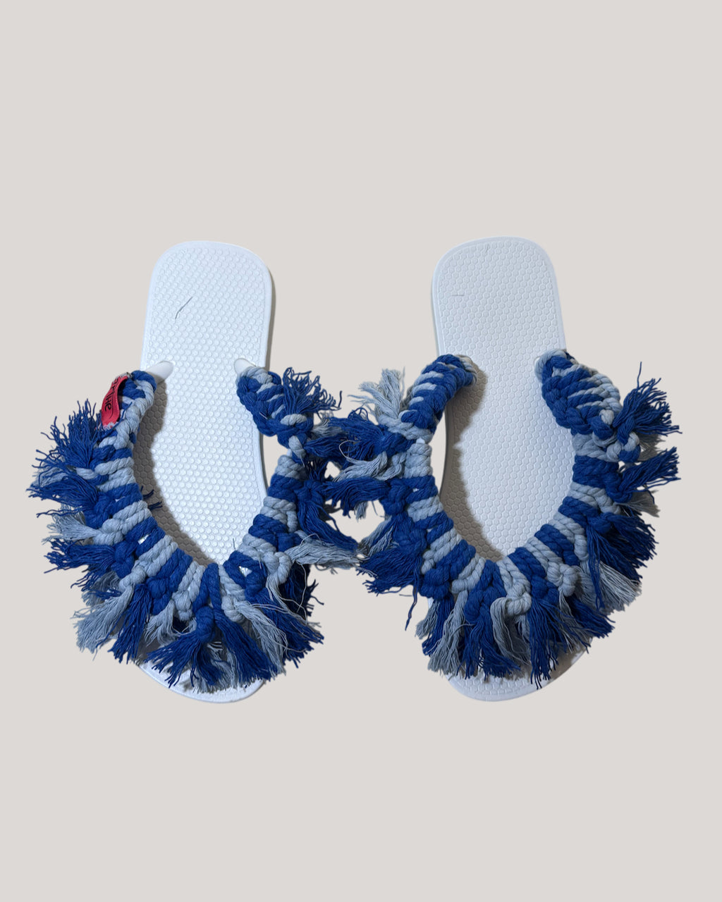 CHANCLAS MACRAMÉ "AQUA"