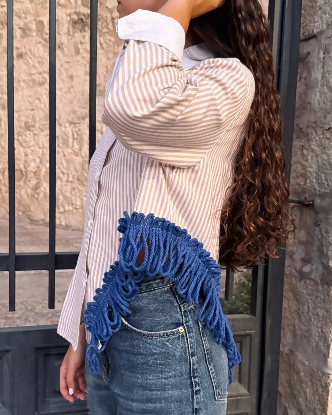 CAMISA OVERSIZE RAYAS "ARENA"