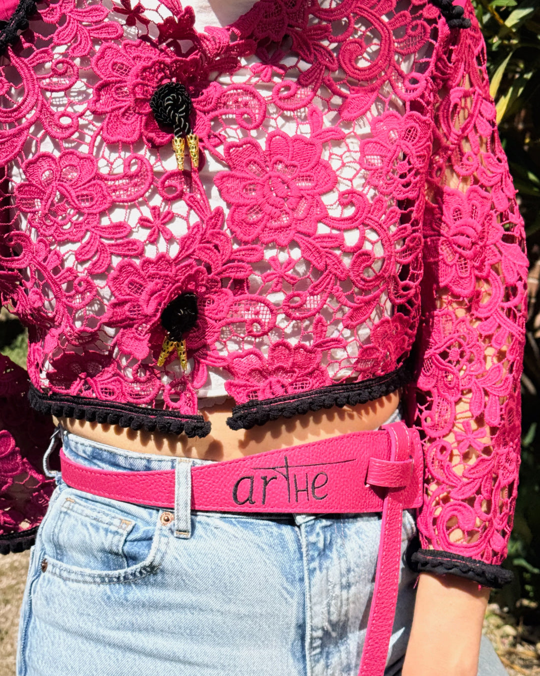 CINTURÓN/ FAJÍN ICON PIEL FUCSIA