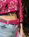 CINTURÓN/ FAJÍN ICON PIEL FUCSIA