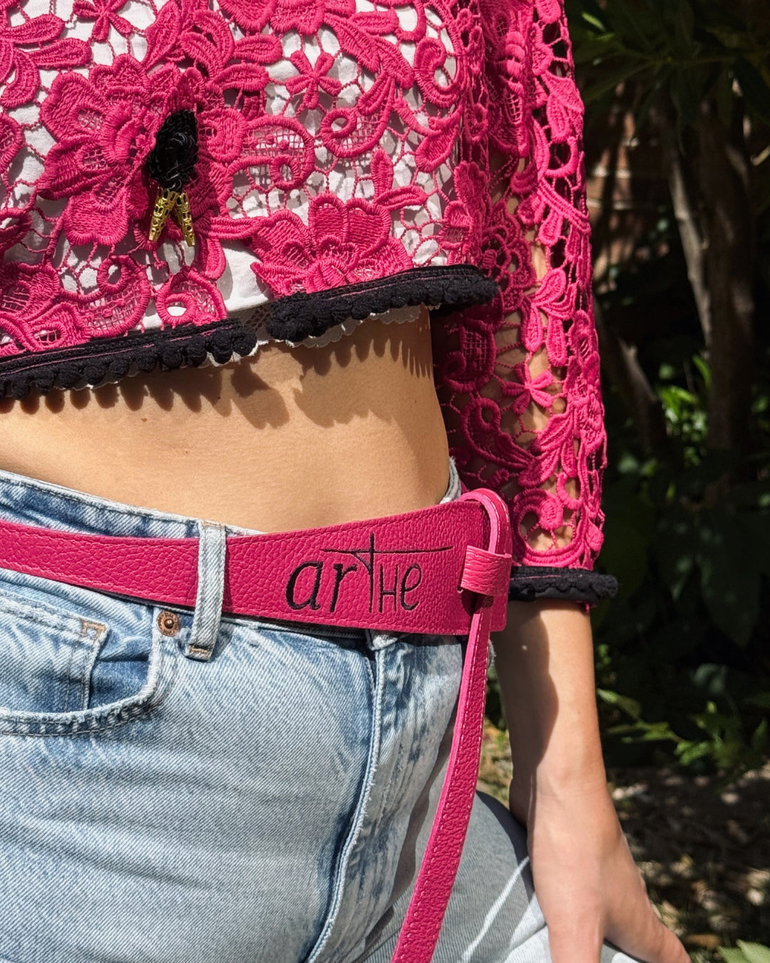 CINTURÓN/ FAJÍN ICON PIEL FUCSIA
