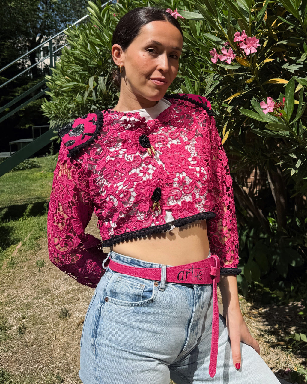 CINTURÓN/ FAJÍN ICON PIEL FUCSIA