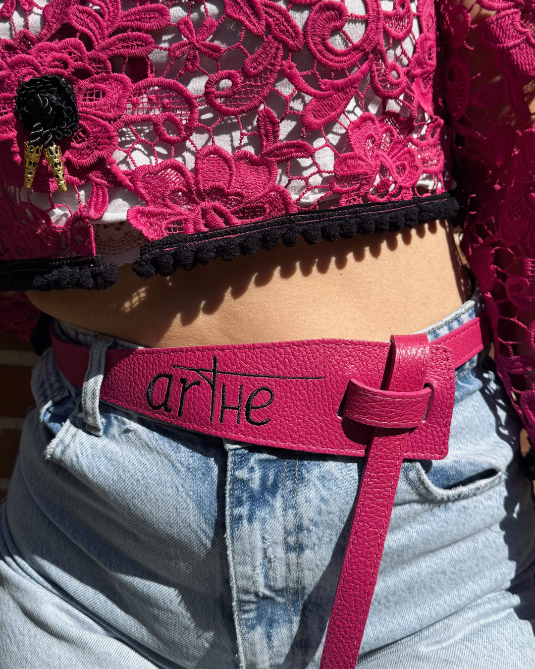 CINTURÓN/ FAJÍN ICON PIEL FUCSIA