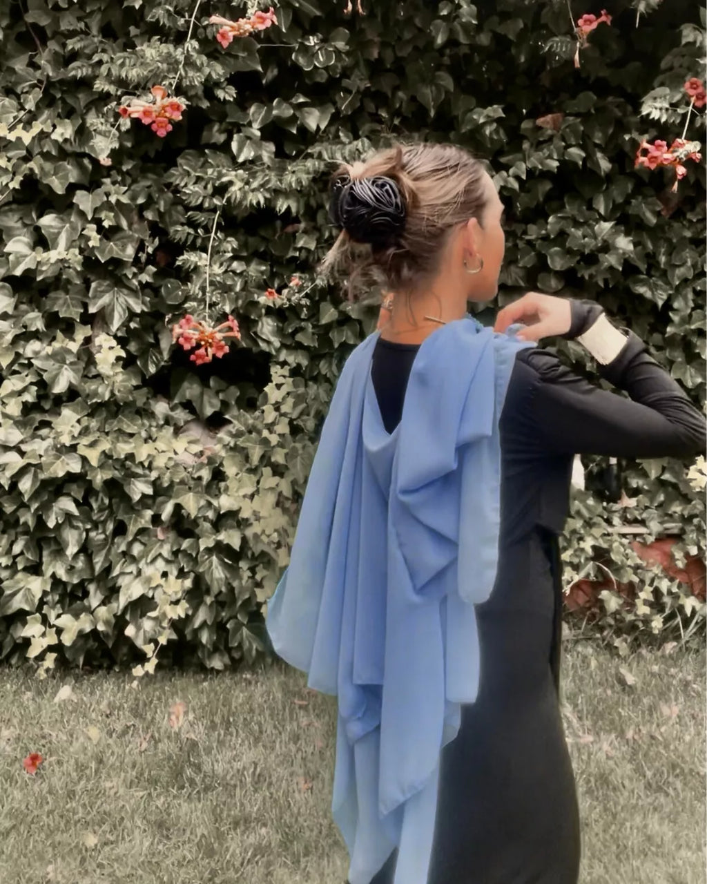 CAPA FLOR CENTRAL “ANA” AZUL