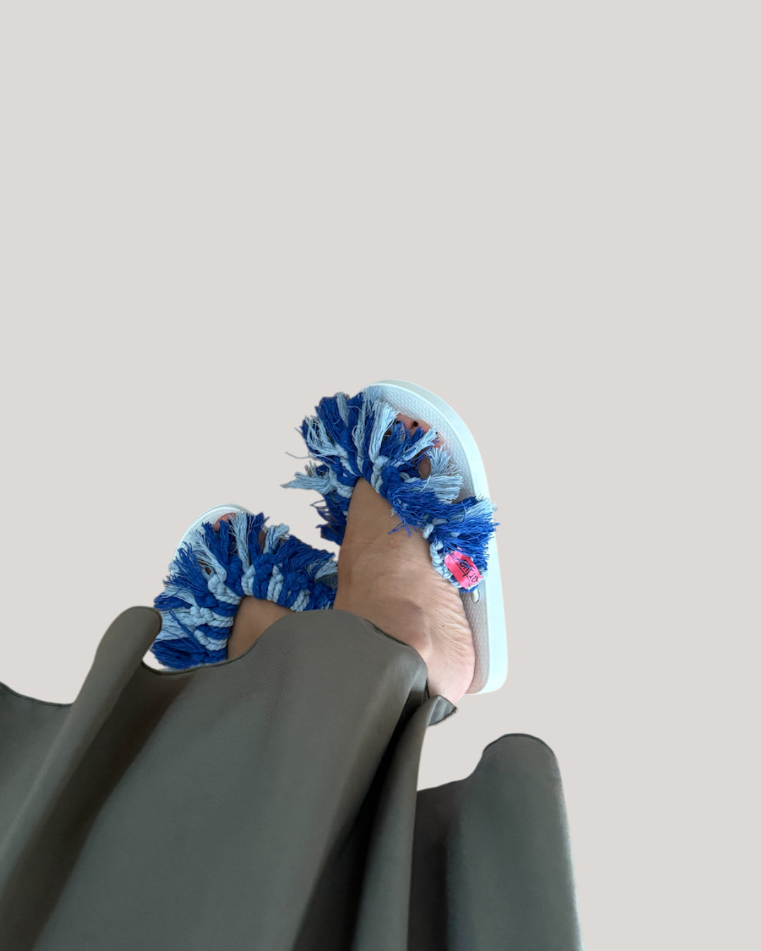 CHANCLAS MACRAMÉ "AQUA"