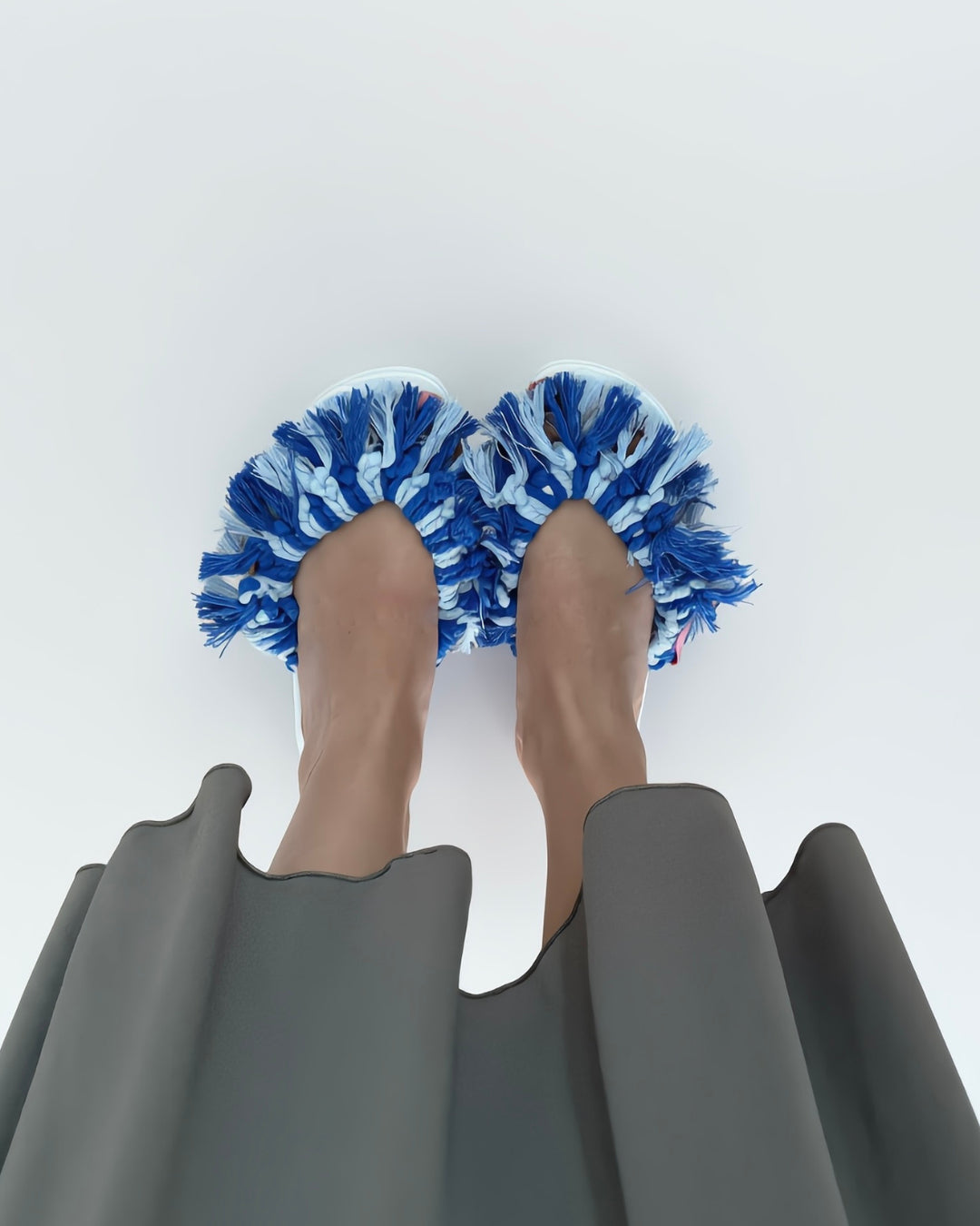 CHANCLAS MACRAMÉ "AQUA"