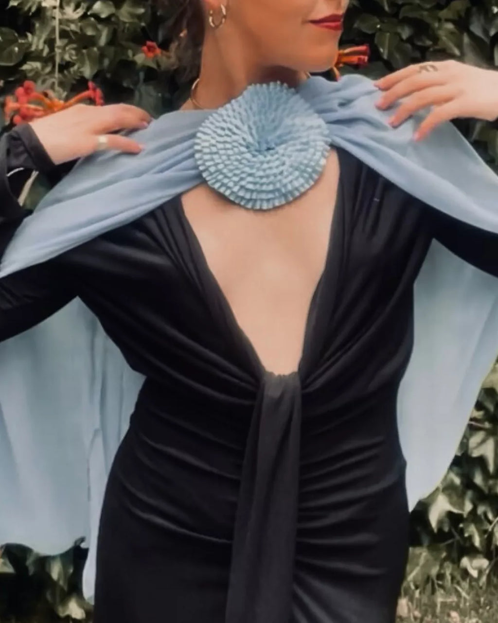 CAPA FLOR CENTRAL “ANA” AZUL