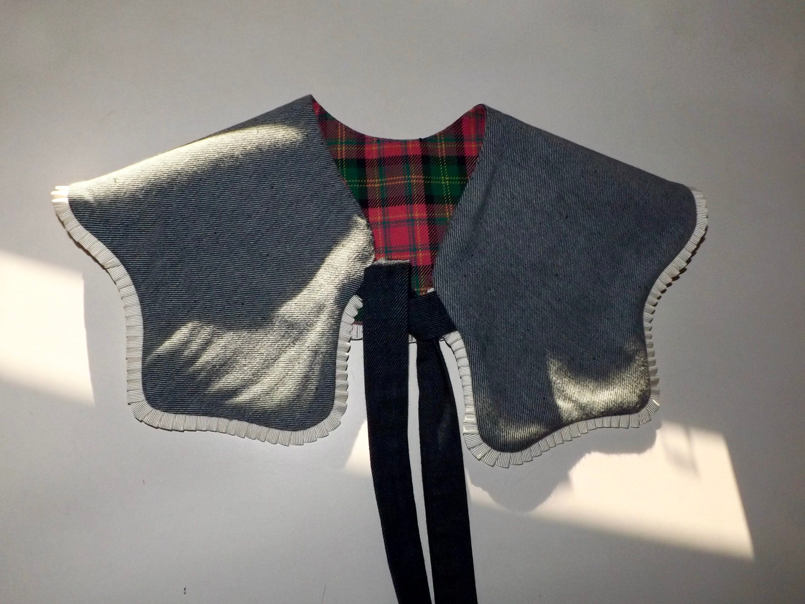 FALSO CUELLO TARTÁN/DENIM