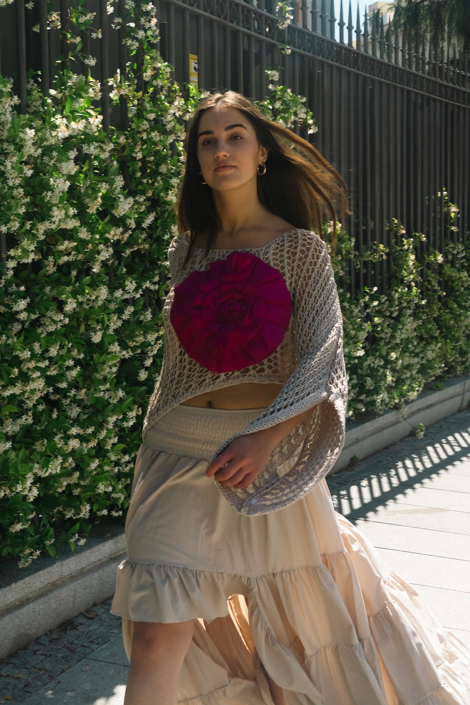 PONCHO CALADO FLOR "TERESA"